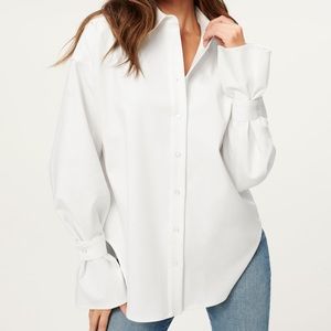 Good American Scuba White Button Down - NWT